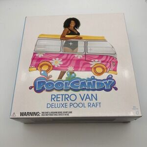PoolCandy Retro Van Deluxe Pool Raft Pink Floral 60 Inch Inflatable PC4760VAN